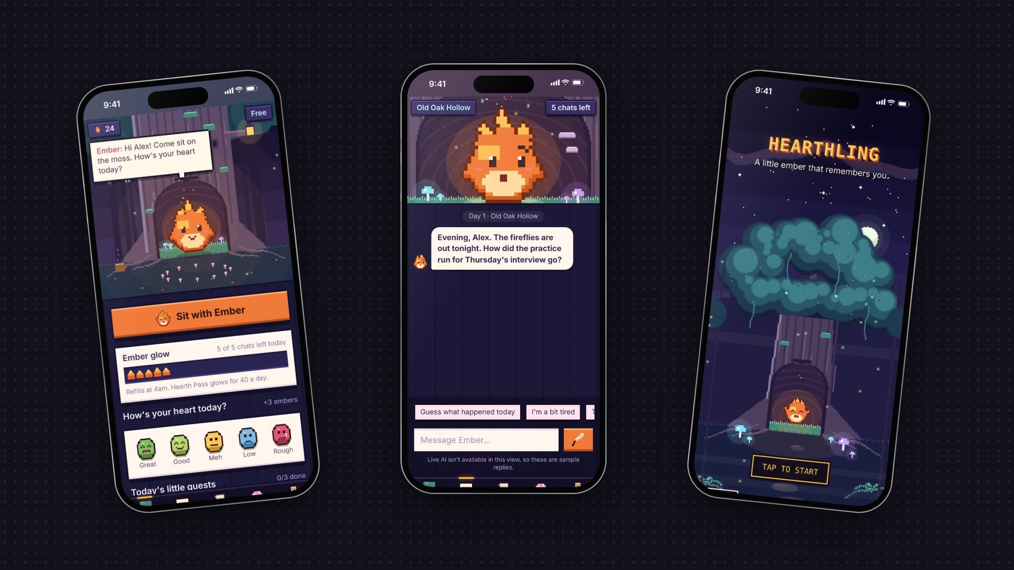 Three Hearthling app screens