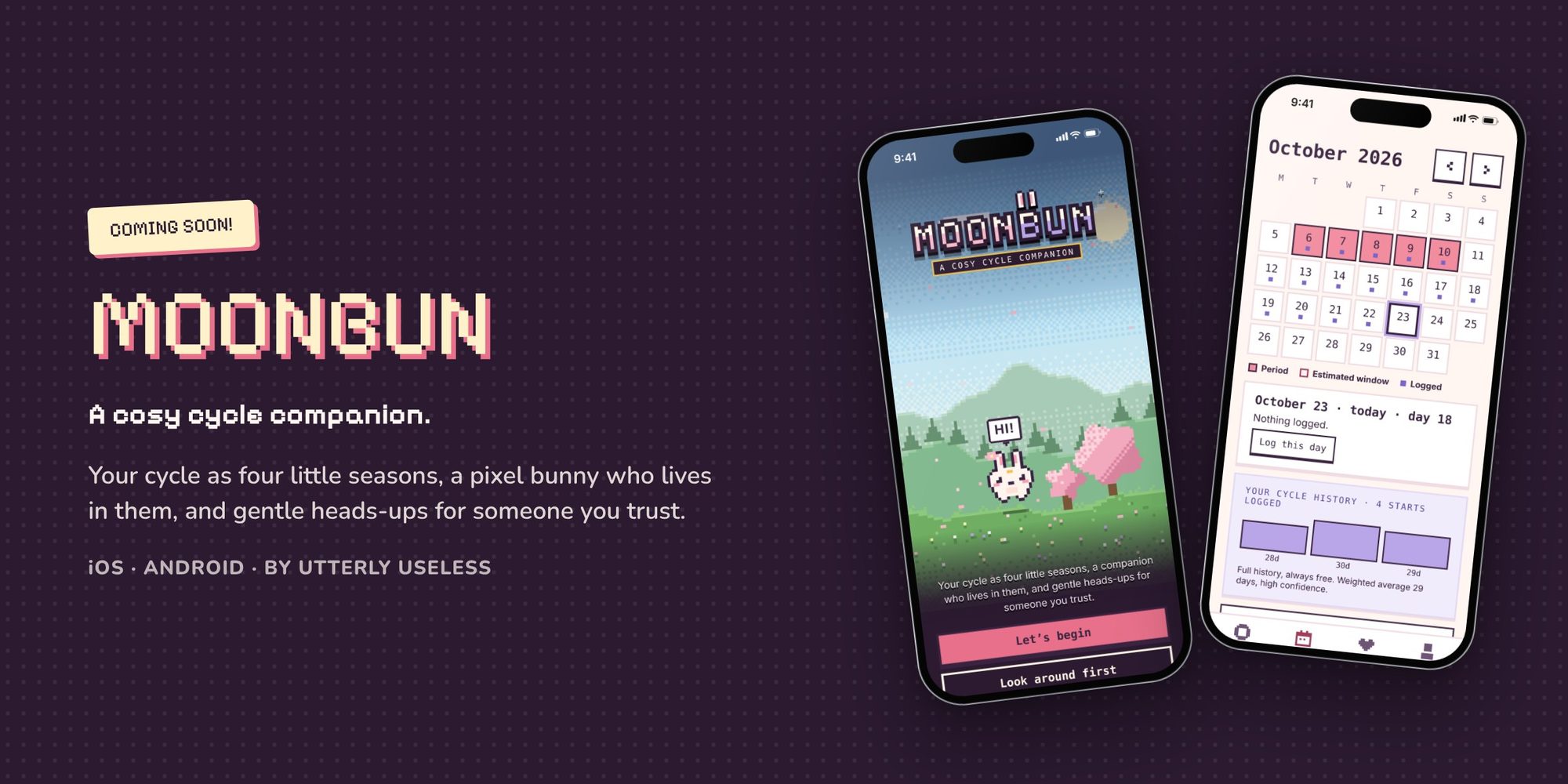 Moonbun banner with app screens