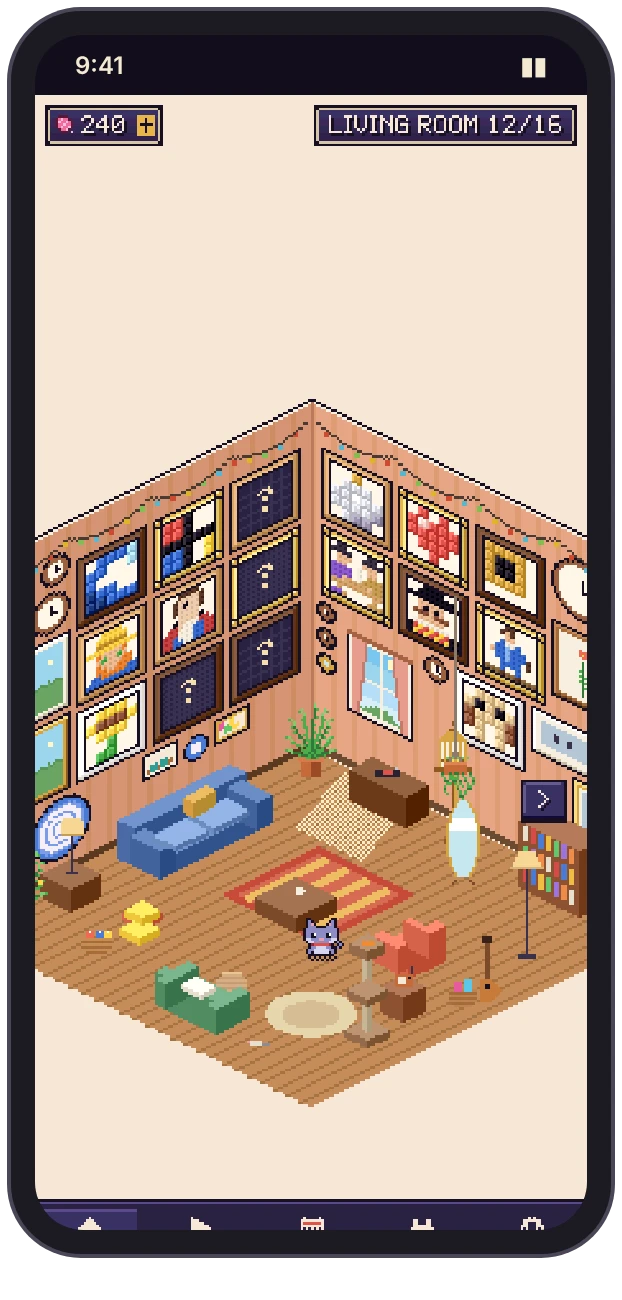 Pixel Gallery running on a phone